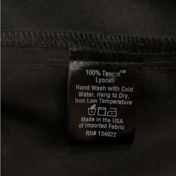 Emerson Fry Fringe Shirtdress In Black Tencel Button Front Pockets Size Small - Picture 15 of 15